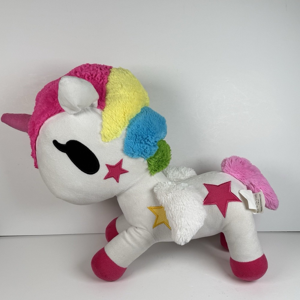 Neon Star Tokidoki Stellina Unicorno Plush Stuffed Animal Toy Rainbow Star Mane